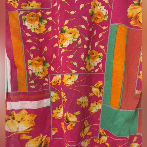 Cleek pink floral strappy sleeveless colorful blouse size 1X - Picture 3 of 6